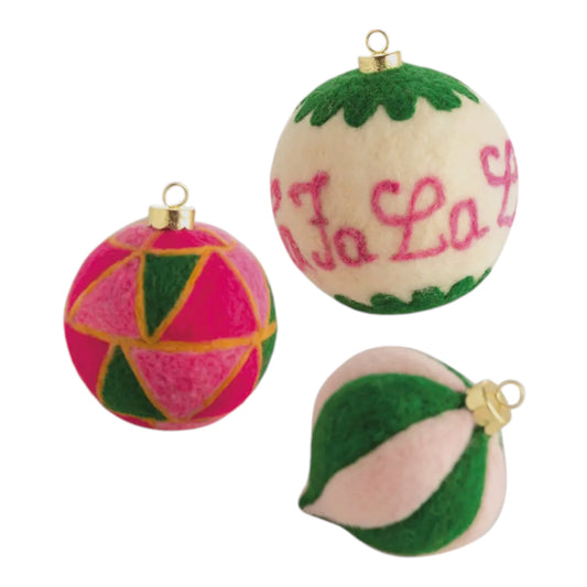 “Fa La La” Assorted Set of 3 Ornaments