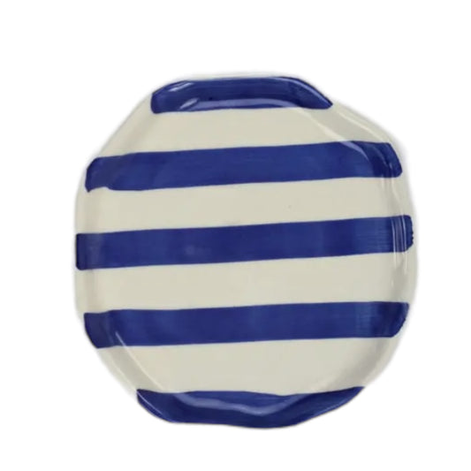 Ceramic Blue Striped Plate