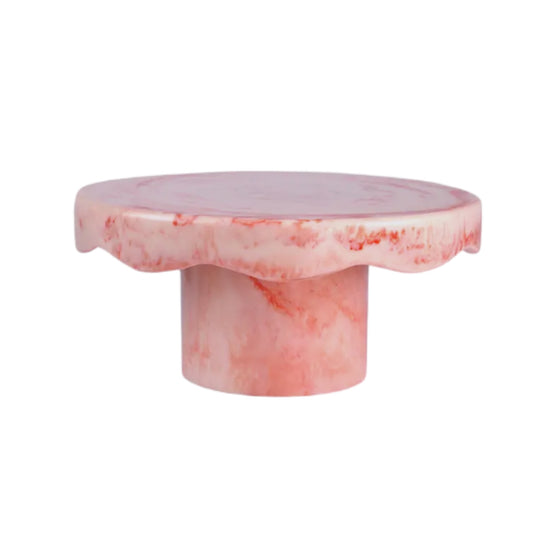 Scallop Resin Cake Stand - Pink