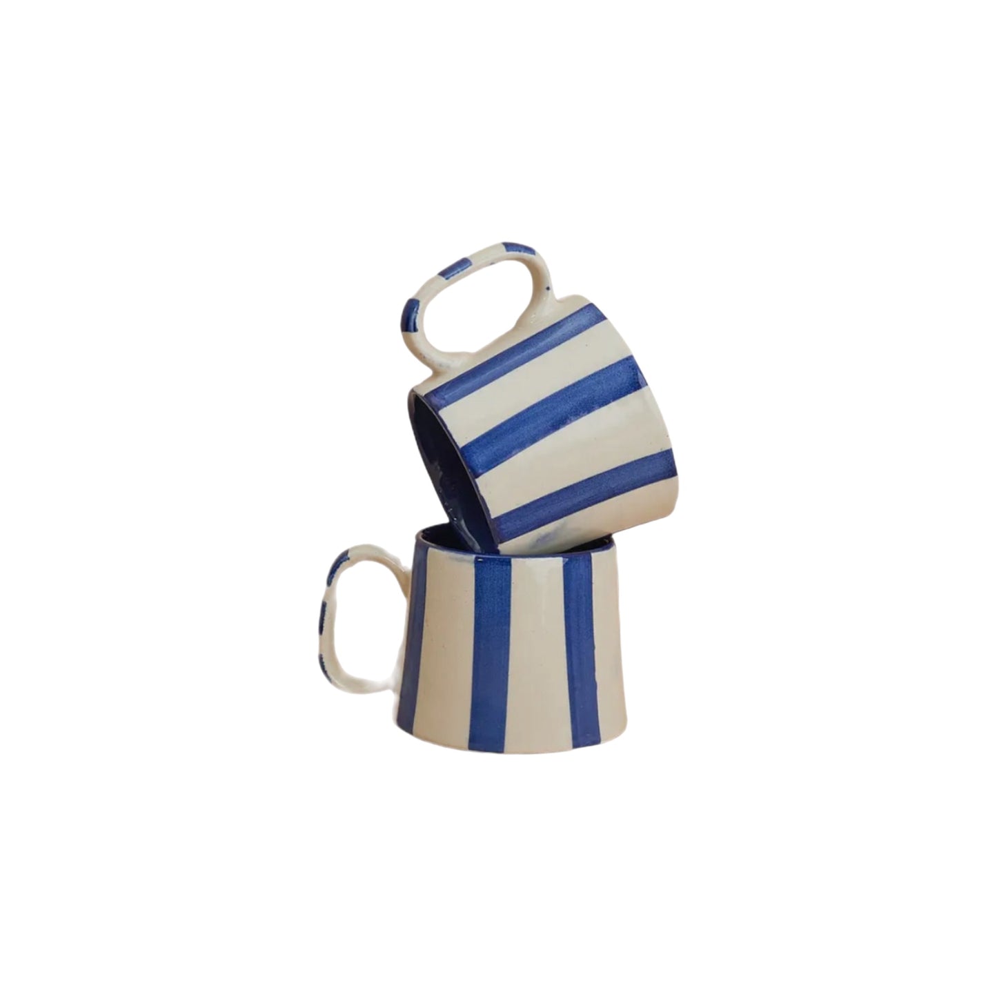 Ceramic Stripe Coffee Mug - Blue