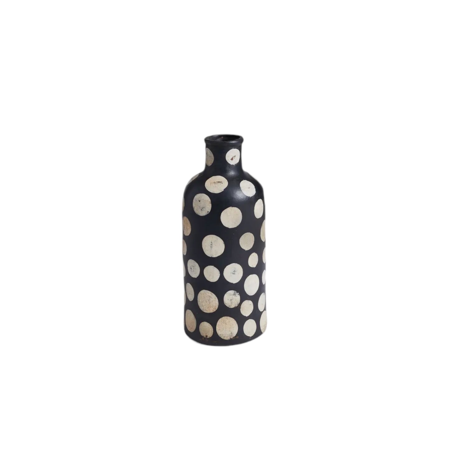 Rome Black Vase - White Polka